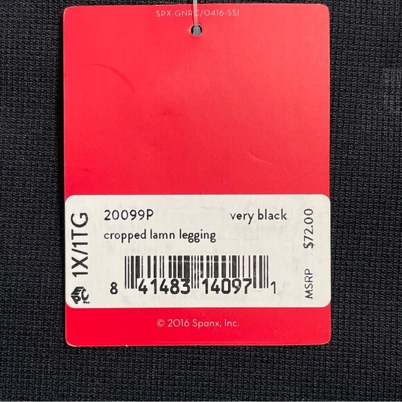 NWT SPANX Look At Me Now Very Black Cropped Leggings Plus Size 1X‎ 20099P - Picture 5 of 7